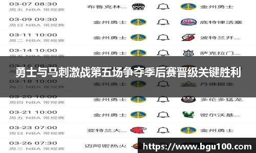 勇士与马刺激战第五场争夺季后赛晋级关键胜利